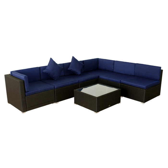 Sol 72 Outdoor™ Merton 7Piece Patio Furniture Sets Outdoor Rattan